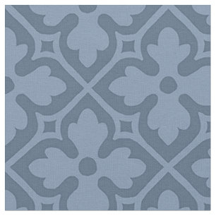 Gothic Revival Quatrefoils, Slate Blue Fabric