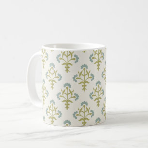 Gothic Revival Stenciled Flowers Coffee Mug