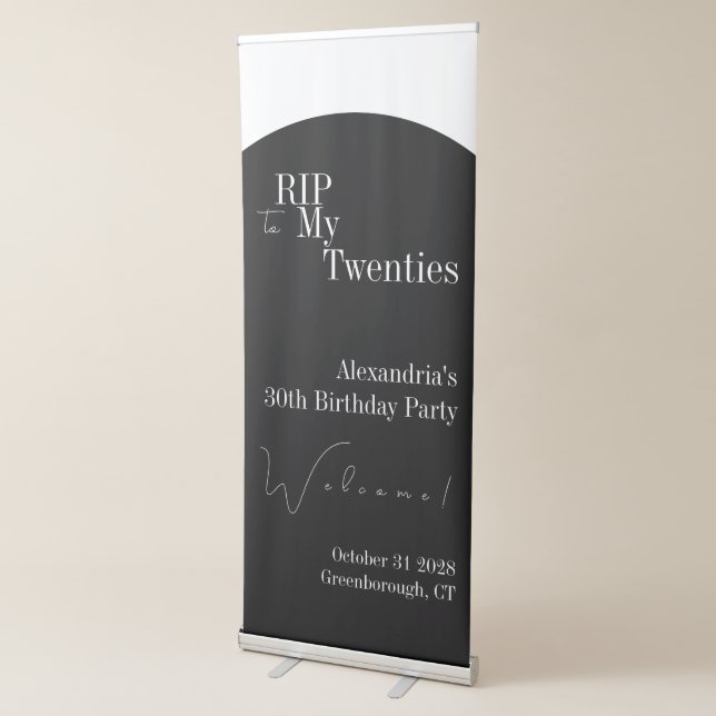 Gothic RIP 20s 30th Birthday Party Welcome Sign (3/4)