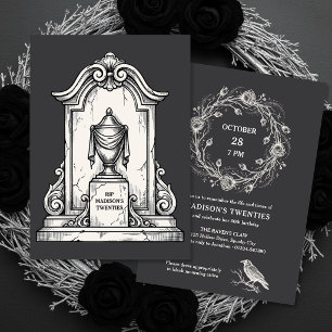 Gothic RIP My Twenties Funeral 30th Birthday Invitation