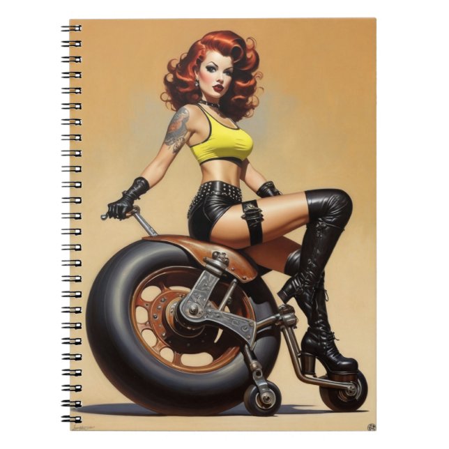 Gothic Roller Derby Girl Notebook (Front)