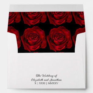Gothic Romance Bold Red Rose Dark Moody Wedding Envelope