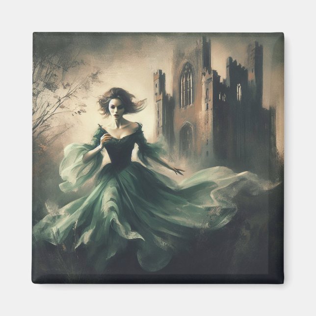 Gothic Romance Book Cover Spooky Castle Horror Magnet (Front)