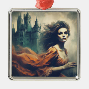 Gothic Romance Book Cover Spooky Castle Horror Metal Tree Decoration