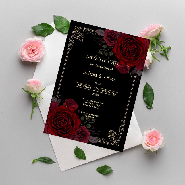 Gothic Romance Elegant Wedding Save The Date (Creator Uploaded)