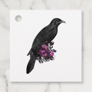 Gothic Romance Floral Raven Favour Tags