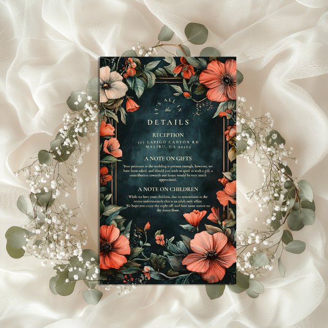 Gothic Romance Floral Wedding Enclosure Card (Creator Uploaded)