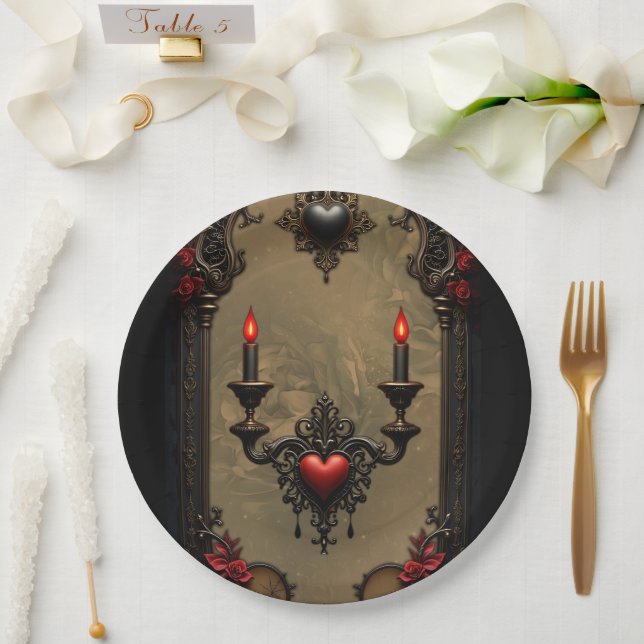 Gothic Romance: Hidden Passion.  Paper Plate (Wedding)