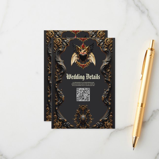 Gothic Romance, In the Shadows of Love.  Enclosure Card (Front/Back In Situ)