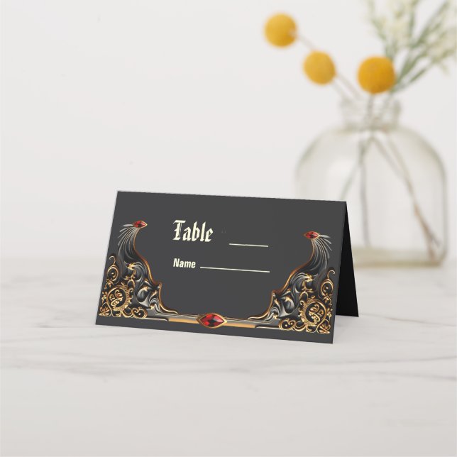 Gothic Romance, In the Shadows of Love Place Card (Front)