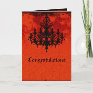 Gothic Romance Victorian Chandelier Wedding Card