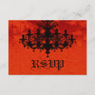 Gothic Romance Victorian Chandelier Wedding RSVP Card