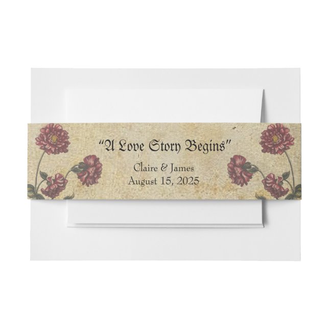 Gothic Romance Wedding Belly Band – Dark & Elegant Invitation Belly Band (Front Example)