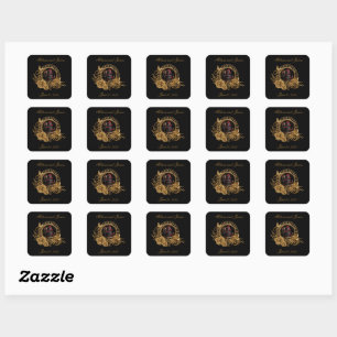 Gothic Romance Wedding Square Sticker