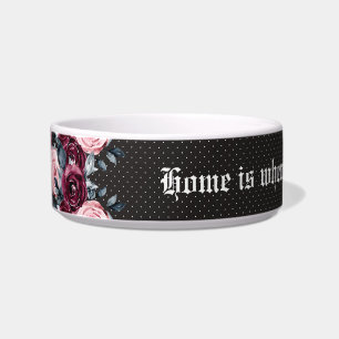 Gothic romantic bouquet Medium Pet Bowl
