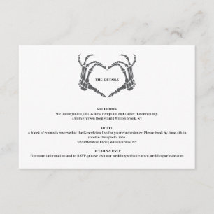 Gothic Romantic Skeleton Hand Halloween Wedding Enclosure Card