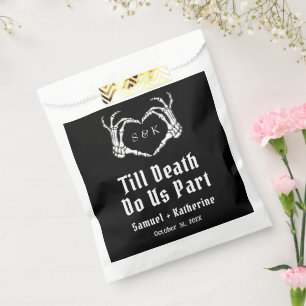 Gothic Romantic Skeleton Hand Halloween Wedding Favour Bags