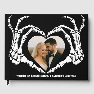 Gothic Romantic Skeleton Hand Halloween Wedding Guest Book