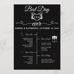 Gothic Romantic Skeleton Hand Halloween Wedding Programme