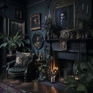 Gothic Rose and Key Hole Cushion