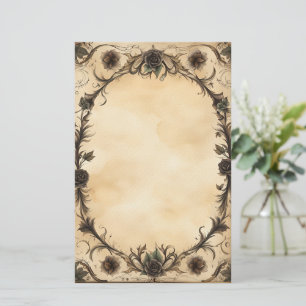 Gothic Rose Antique Oval Frame Stationery