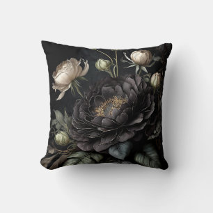 Gothic Rose Arrangement Black Flower Cushion