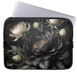 Gothic Rose Arrangement Black Flower Laptop Sleeve