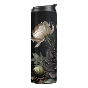 Gothic Rose Arrangement Black Flower Thermal Tumbler