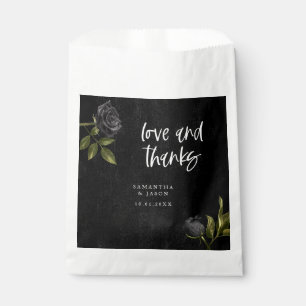 Gothic Rose Black Wedding Favour Bags