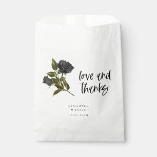 Gothic Rose Black Wedding White Favour Bags