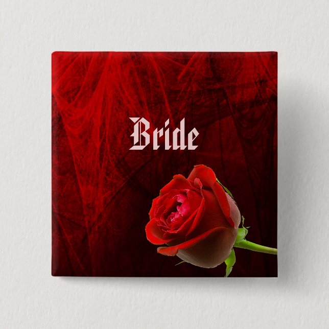 Gothic Rose Bride Button (Front)
