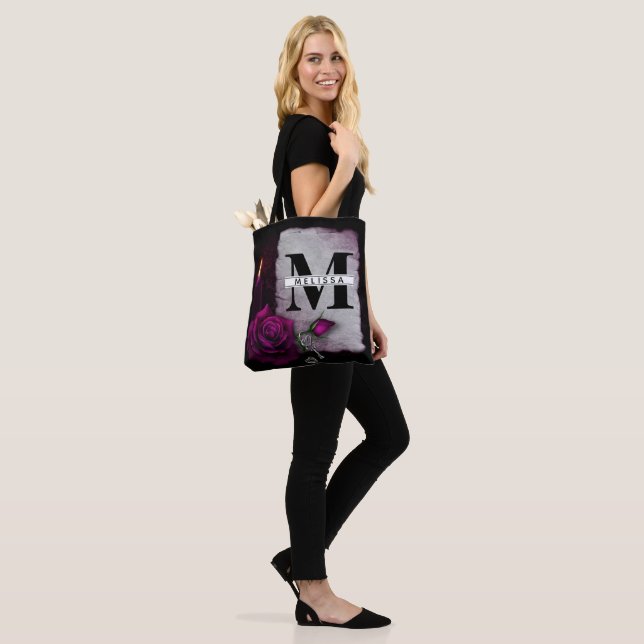 Gothic Rose, Candle, Parchment and Locket Tote Bag (On Model)