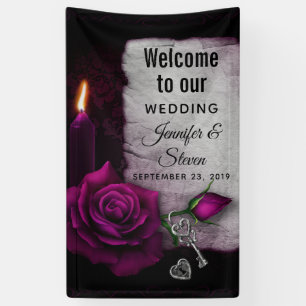 Gothic Rose, Candle, Parchment and Locket Wedding Banner