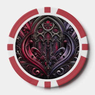 Gothic Rose Casino Poker Chip