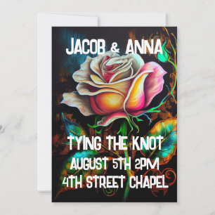 GOTHIC ROSE COLORFUL WEDDING INVITATIONS