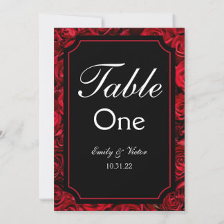 Gothic Rose Double Sided Table Numbers