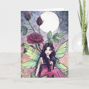 Gothic Rose Fairy Greeting Card by Molly Harrison