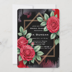 Gothic Rose Frame Bridal Shower Invitation