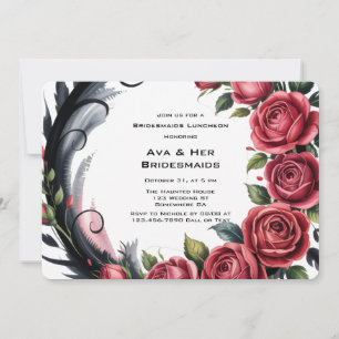 Gothic Rose Frame Bridesmaids Luncheon Invitation