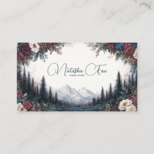 Gothic Rose Frame Moody Mountain Forest Business Card