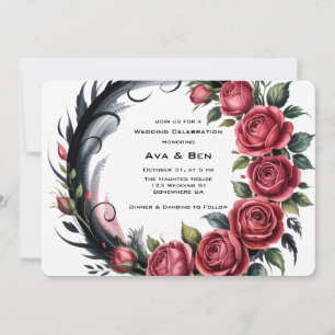 Gothic Rose Frame Wedding Celebration  Invitation