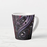 Gothic Rose Latte Mug with Cathedral Design