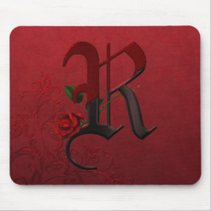 Gothic Rose Monogram R Mouse Mat