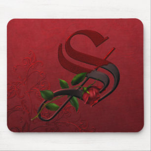 Gothic Rose Monogram S Mouse Mat