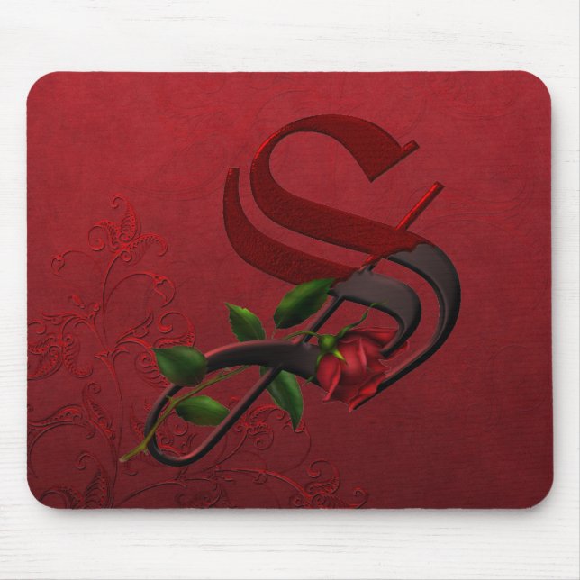 Gothic Rose Monogram S Mouse Mat (Front)