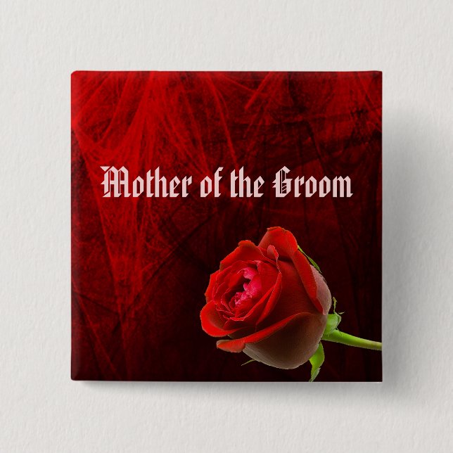 Gothic Rose Mother of the Groom Button (Front)