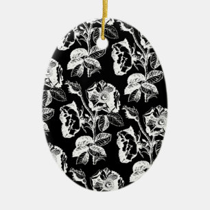 Gothic Rose Pattern Ceramic Tree Decoration