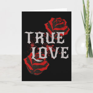Gothic Rose Punk Love Valentine Student Rock Music Card