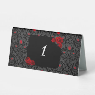 Gothic Rose Red and Black Table Number