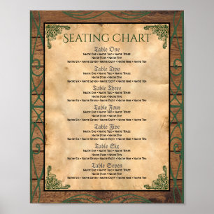 Gothic Rose Red and Black Table Number Poster